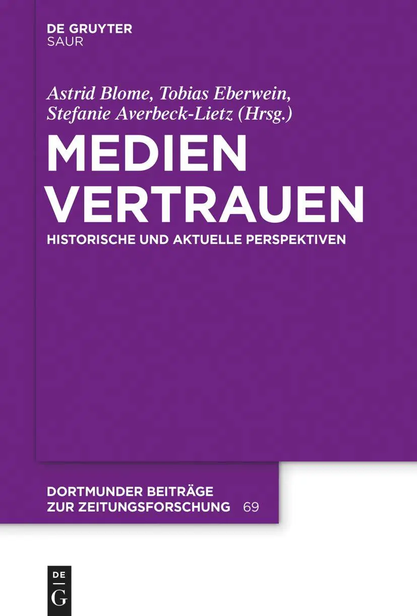 Cover: 9783110776843 | Medienvertrauen | Historische und aktuelle Perspektiven | Taschenbuch