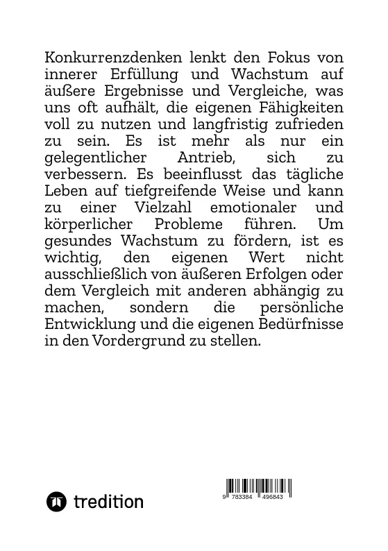 Rückseite: 9783384496843 | WARUM SIE ZU ANDEREN NICHT IN KONKURRENZ STEHEN | Philipp Menkat