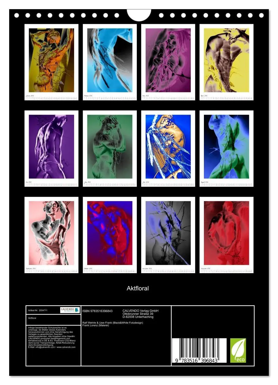 Bild: 9783516396843 | Aktfloral (Wandkalender 2026 DIN A4 hoch), CALVENDO Monatskalender
