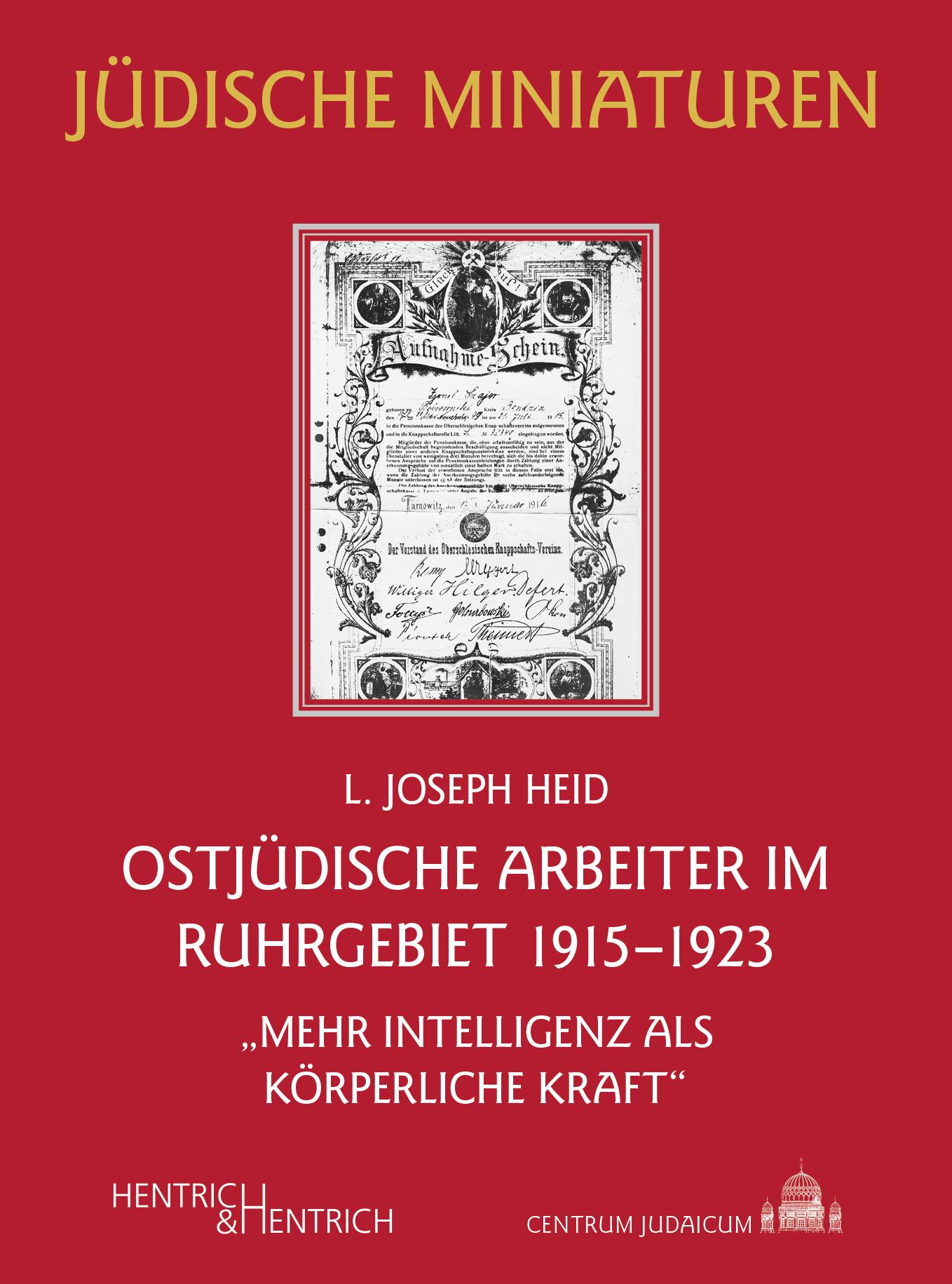 Cover: 9783955656843 | Ostjüdische Arbeiter im Ruhrgebiet 1915-1923 | Joseph L. Heid | Buch