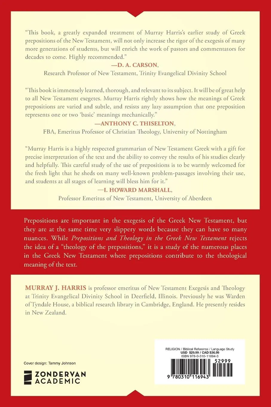 Rückseite: 9780310116943 | Prepositions and Theology in the Greek New Testament | Harris | Buch