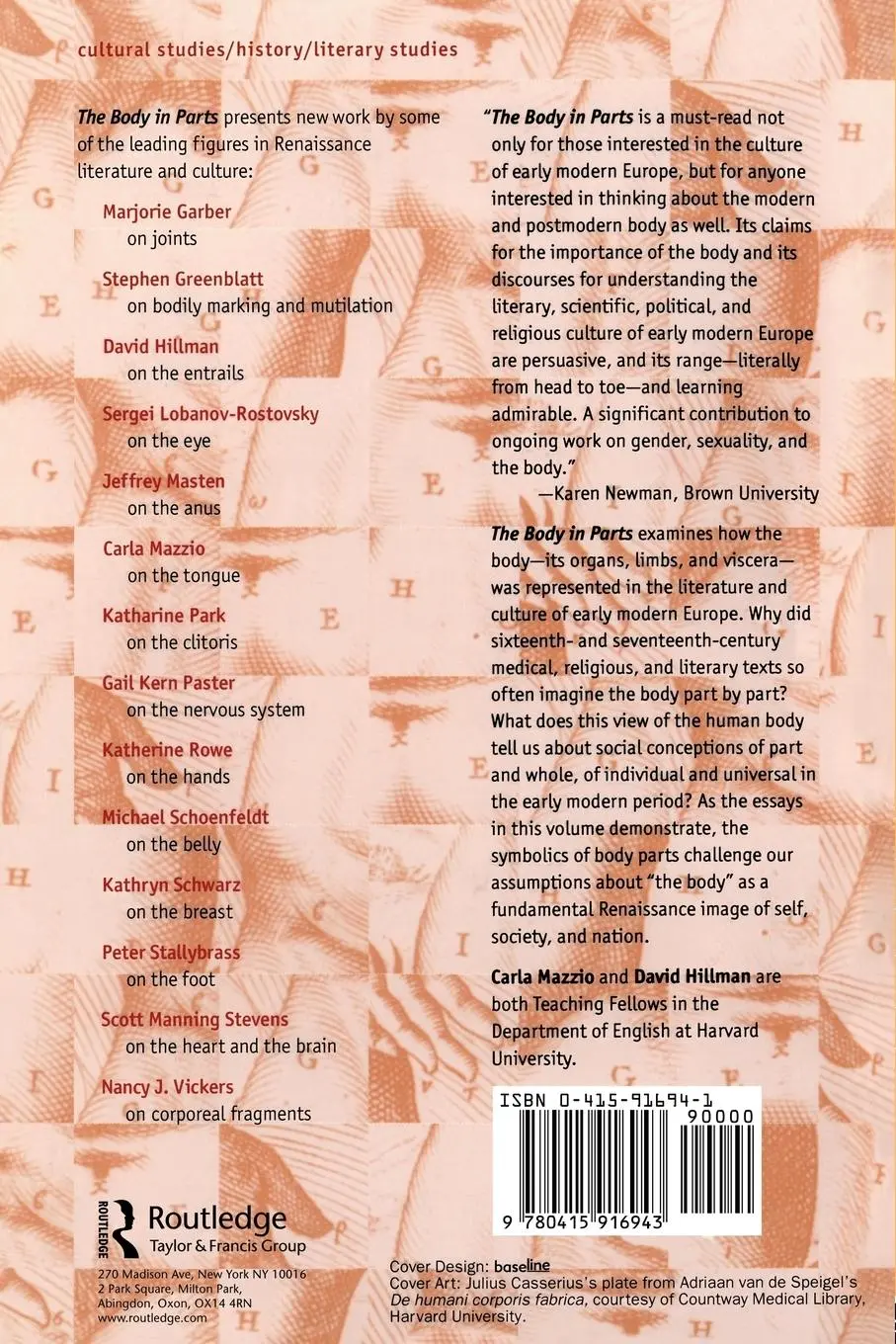 Rückseite: 9780415916943 | The Body in Parts | Fantasies of Corporeality in Early Modern Europe