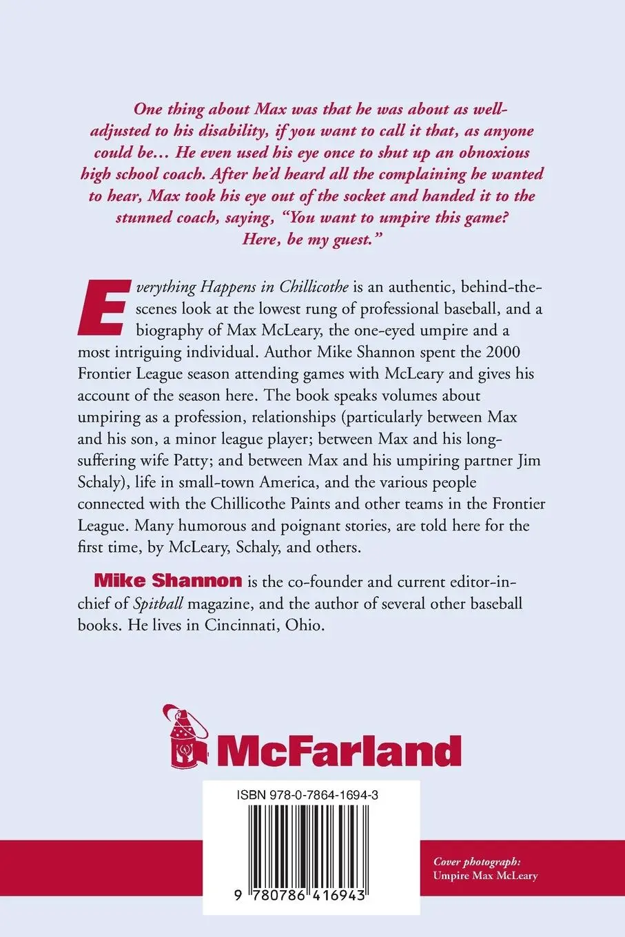 Rückseite: 9780786416943 | Everything Happens in Chillicothe | Mike Shannon | Taschenbuch | 2003
