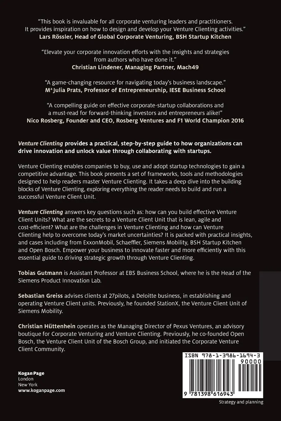 Rückseite: 9781398616943 | Venture Clienting | How to Partner with Startups to Create Value