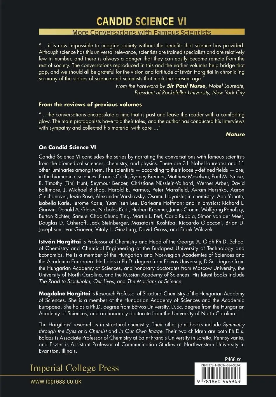 Rückseite: 9781860946943 | CANDID SCIENCE VI (V6) | Hargittai Istvan | Taschenbuch | Englisch