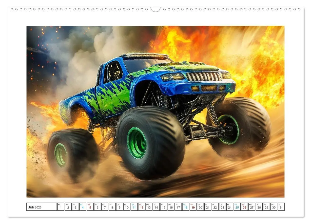 Bild: 9783457296943 | Die Macht der Monstertrucks (Wandkalender 2026 DIN A2 quer),...