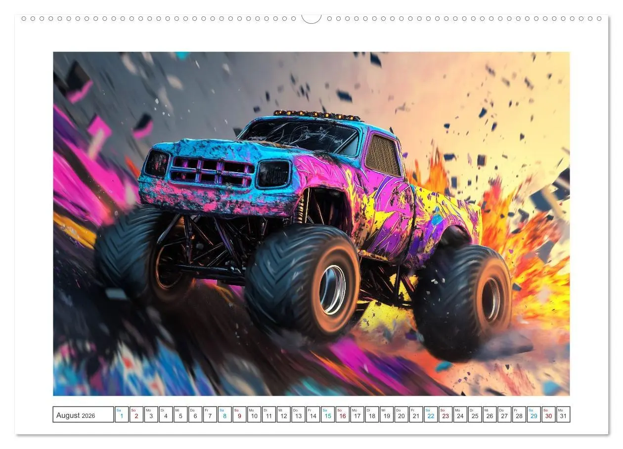 Bild: 9783457296943 | Die Macht der Monstertrucks (Wandkalender 2026 DIN A2 quer),...