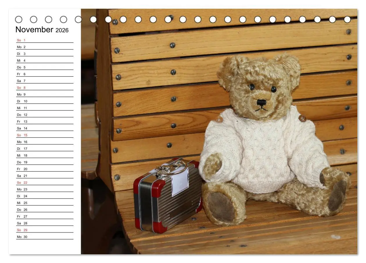 Bild: 9783457986943 | Teddy unterwegs (Tischkalender 2026 DIN A5 quer), CALVENDO...