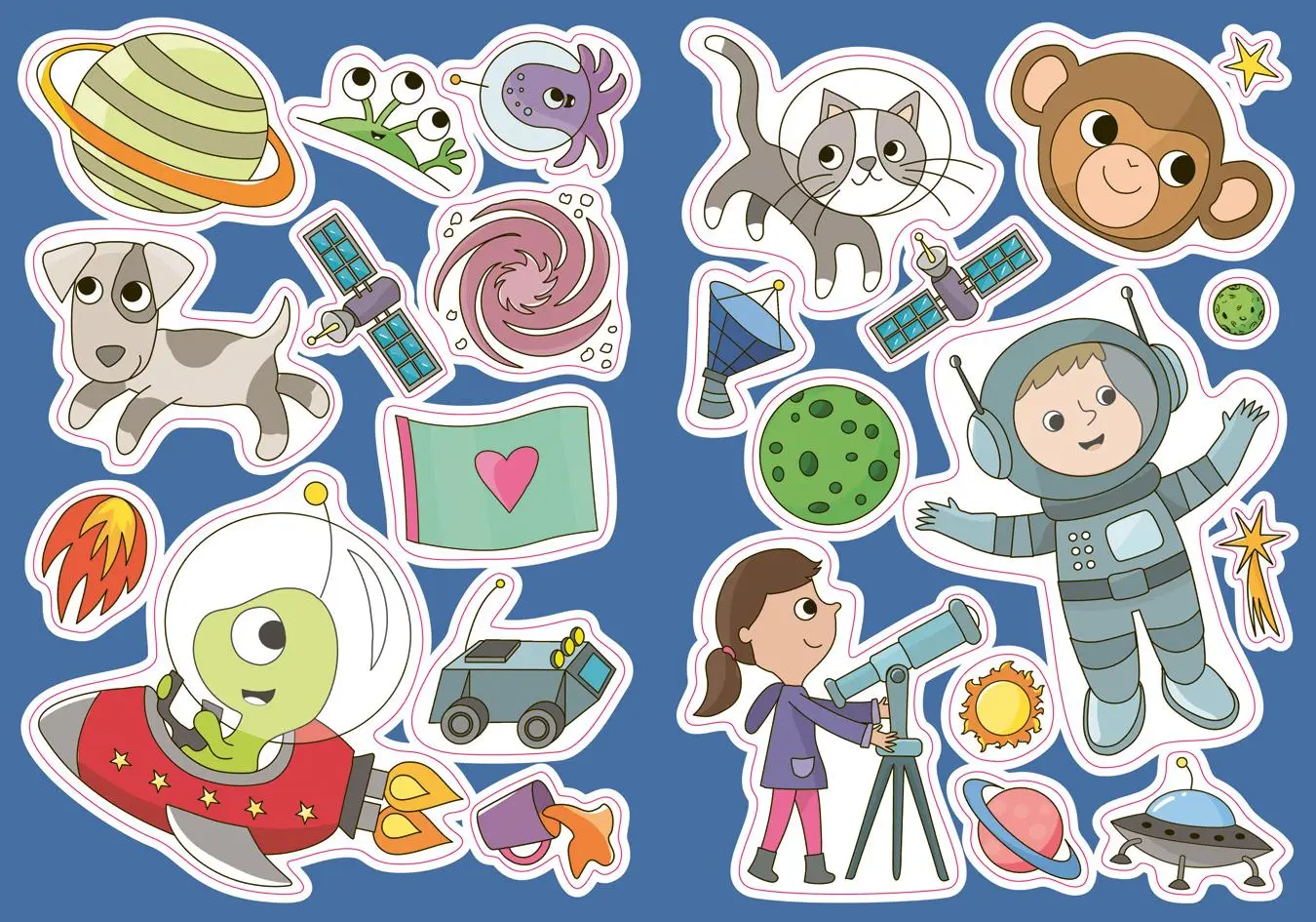 Bild: 9783788646943 | Mein Sticker-Malbuch. Weltraum | Mit 25 passgenauen Stickern | 32 S.
