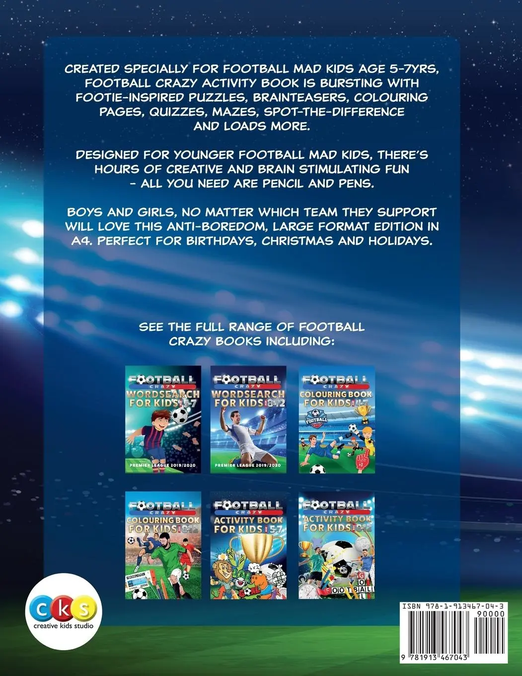 Rückseite: 9781913467043 | Football Crazy Activity Book For Kids Age 5-7 | Creative Kids Studio