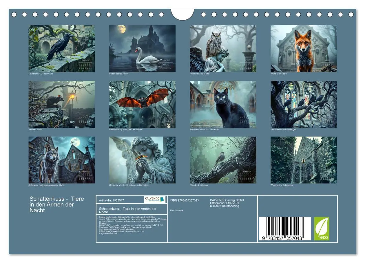 Bild: 9783457257043 | Schattenkuss - Tiere in den Armen der Nacht (Wandkalender 2026 DIN...