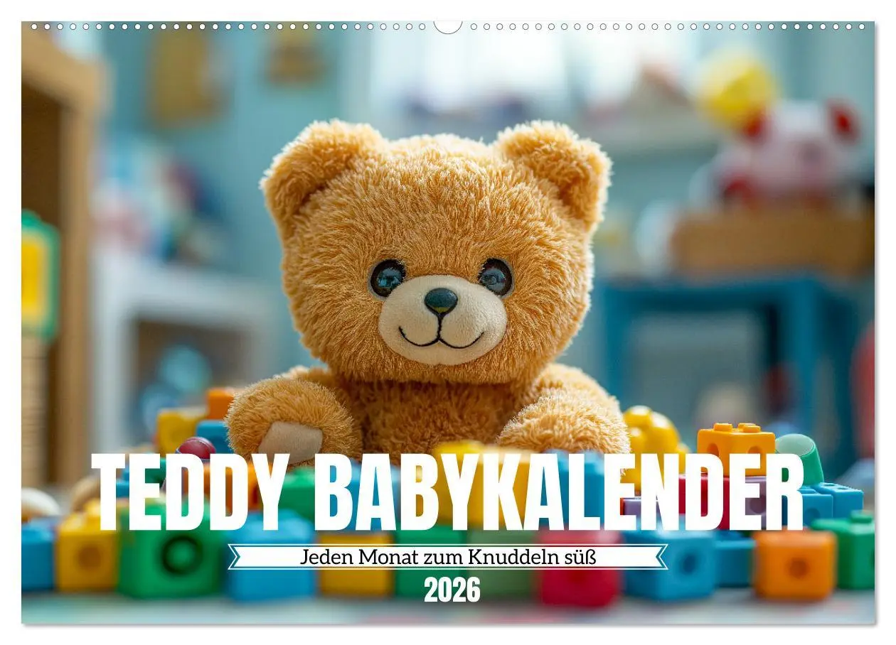 Cover: 9783457327043 | Teddy Babykalender - Jeden Monat zum Knuddeln süß (Wandkalender...