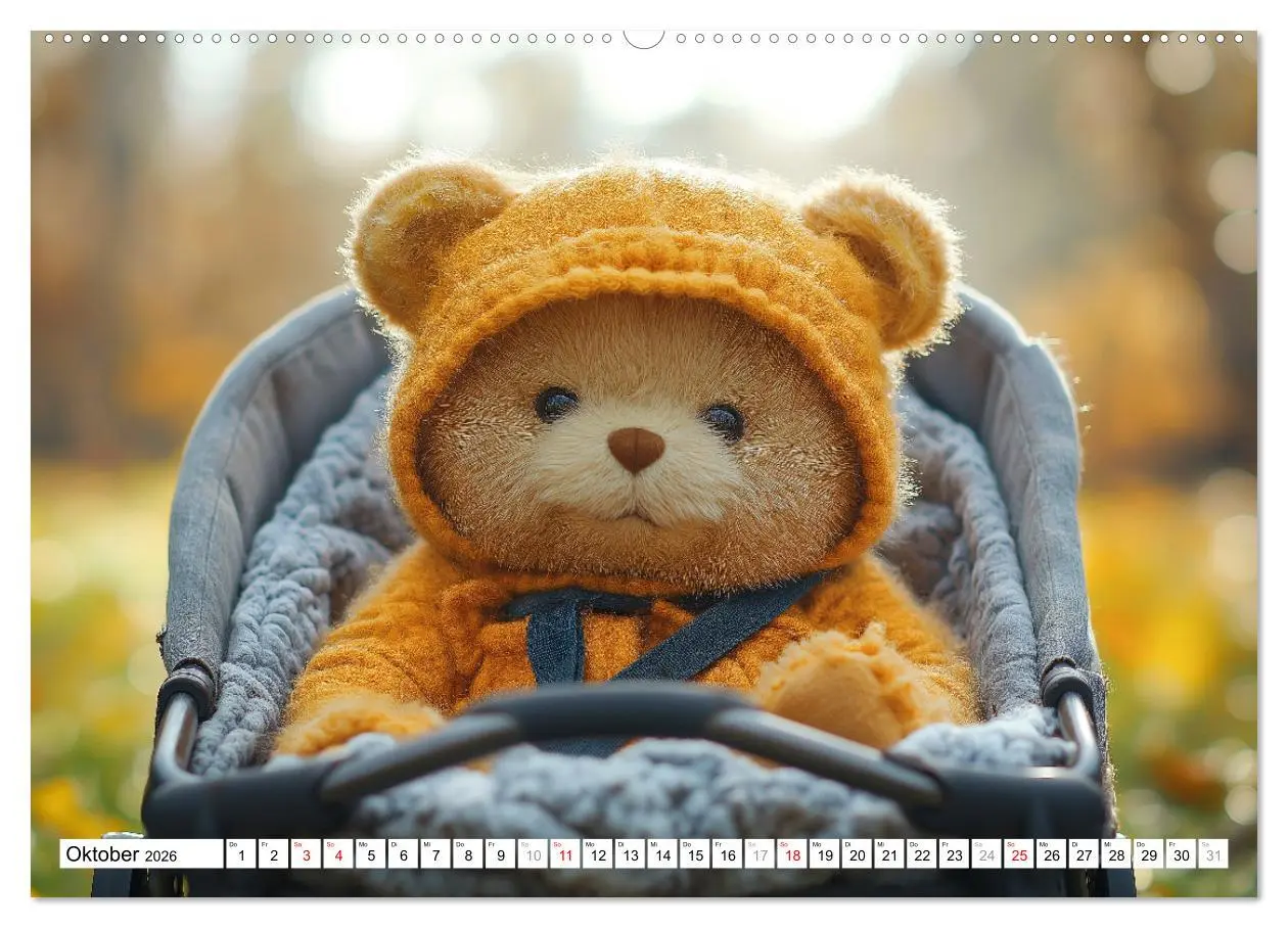 Bild: 9783457327043 | Teddy Babykalender - Jeden Monat zum Knuddeln süß (Wandkalender...