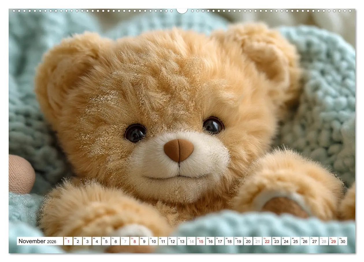 Bild: 9783457327043 | Teddy Babykalender - Jeden Monat zum Knuddeln süß (Wandkalender...