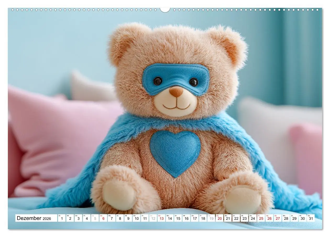 Bild: 9783457327043 | Teddy Babykalender - Jeden Monat zum Knuddeln süß (Wandkalender...