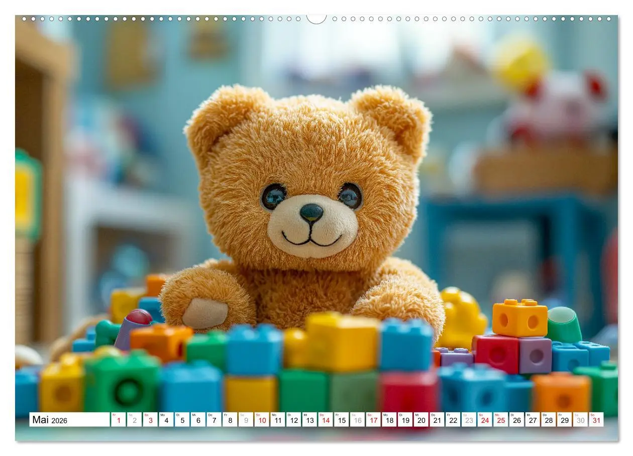 Bild: 9783457327043 | Teddy Babykalender - Jeden Monat zum Knuddeln süß (Wandkalender...