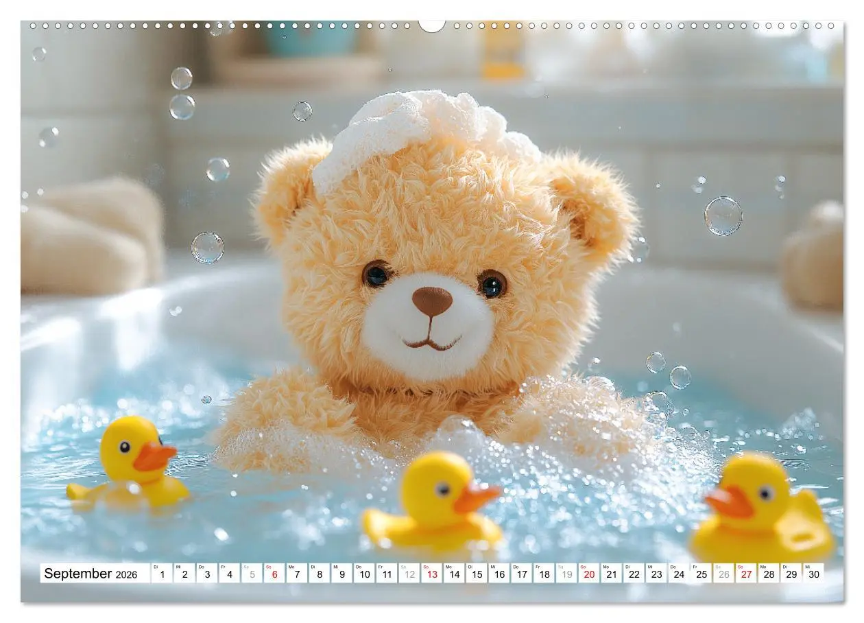 Bild: 9783457327043 | Teddy Babykalender - Jeden Monat zum Knuddeln süß (Wandkalender...