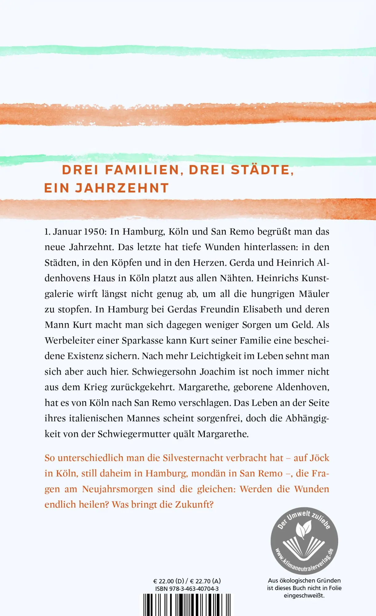 Rückseite: 9783463407043 | Und die Welt war jung | Carmen Korn | Buch | Drei-Städte-Saga | 640 S.