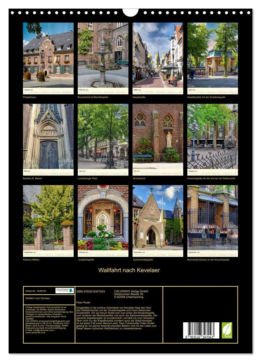 Bild: 9783516347043 | Wallfahrt nach Kevelaer (Wandkalender 2026 DIN A3 hoch), CALVENDO...