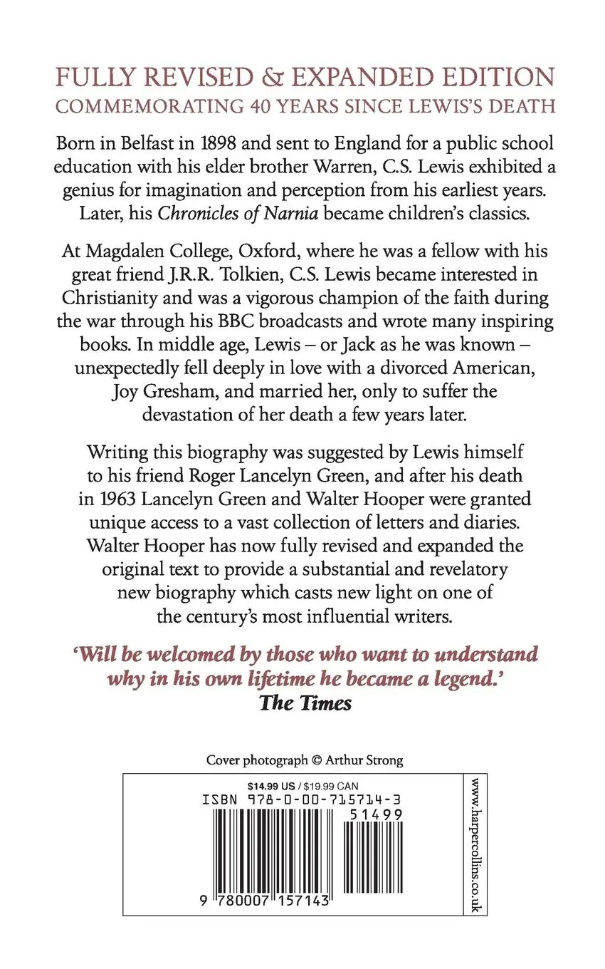 Rückseite: 9780007157143 | C. S. Lewis | A Biography | Roger Lancelyn Green (u. a.) | Taschenbuch
