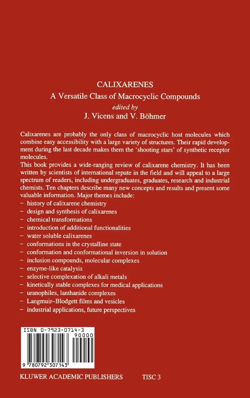 Rückseite: 9780792307143 | Calixarenes: A Versatile Class of Macrocyclic Compounds | Buch | xii
