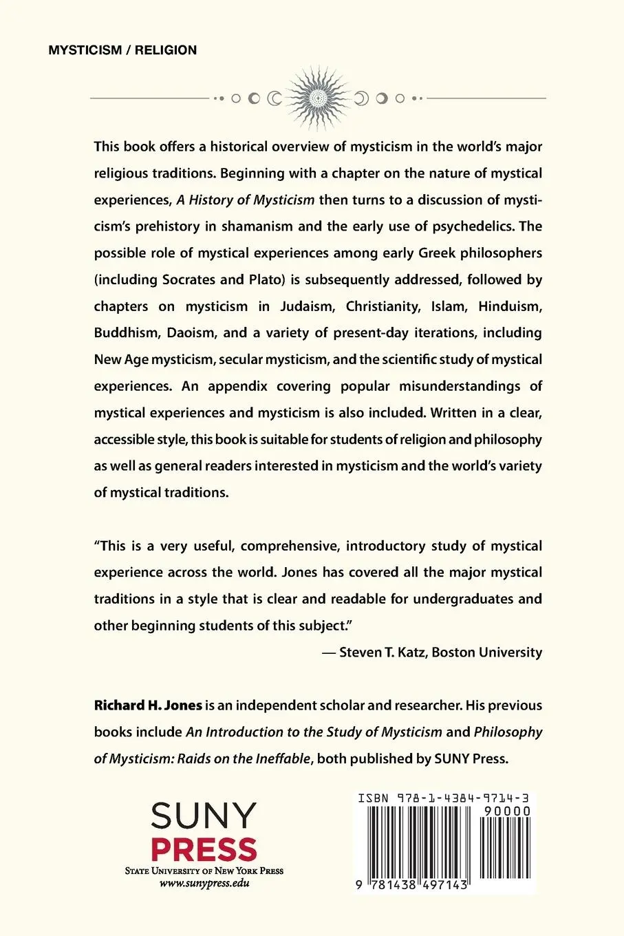 Rückseite: 9781438497143 | A History of Mysticism | Richard H. Jones | Taschenbuch | Englisch