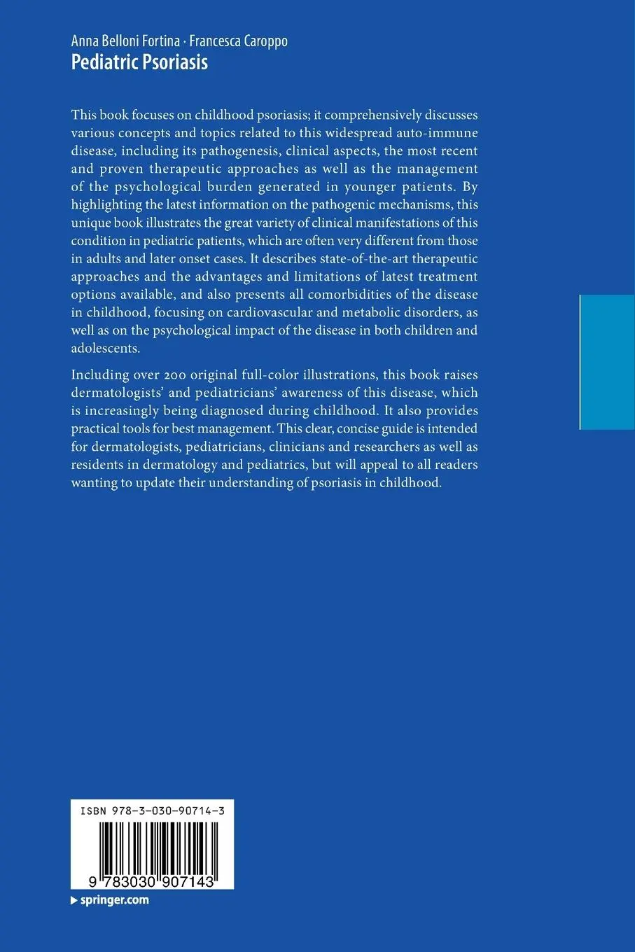 Rückseite: 9783030907143 | Pediatric Psoriasis | Francesca Caroppo (u. a.) | Taschenbuch | xiii