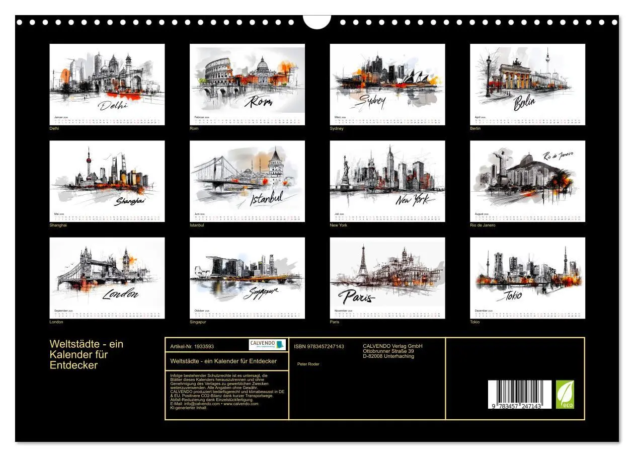 Bild: 9783457247143 | Weltstädte - ein Kalender für Entdecker (Wandkalender 2026 DIN A3...