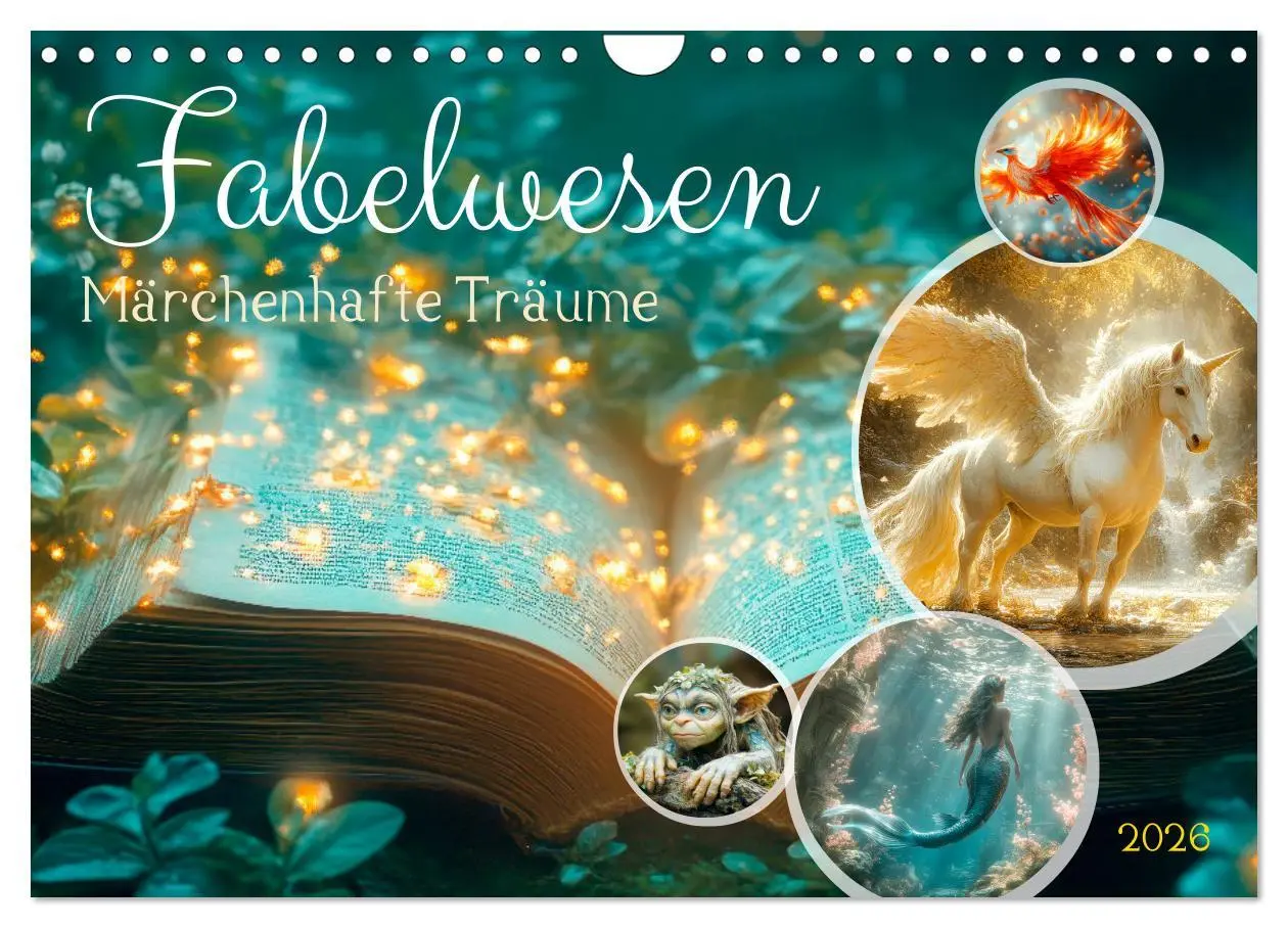 Cover: 9783457317143 | FABELWESEN Märchenhafte Träume (Wandkalender 2026 DIN A4 quer),...
