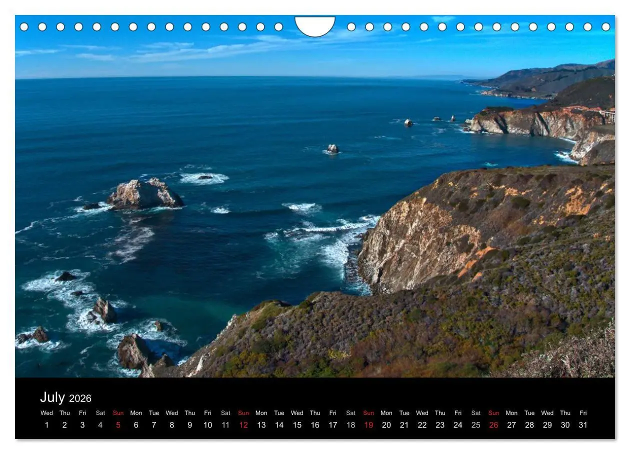 Bild: 9783516577143 | California Coasline (Wall Calendar 2026 DIN A4 landscape), CALVENDO...
