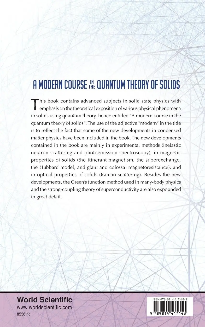 Rückseite: 9789814417143 | MODERN COURSE IN QUANTUM THEORY OF SOLID | Fuxiang Han | Buch | 2012