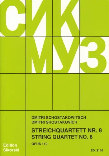 Cover: 9790003017143 | Streichquartet 8 Op.110 | Dimitri Shostakovich | Stimmensatz | 1986