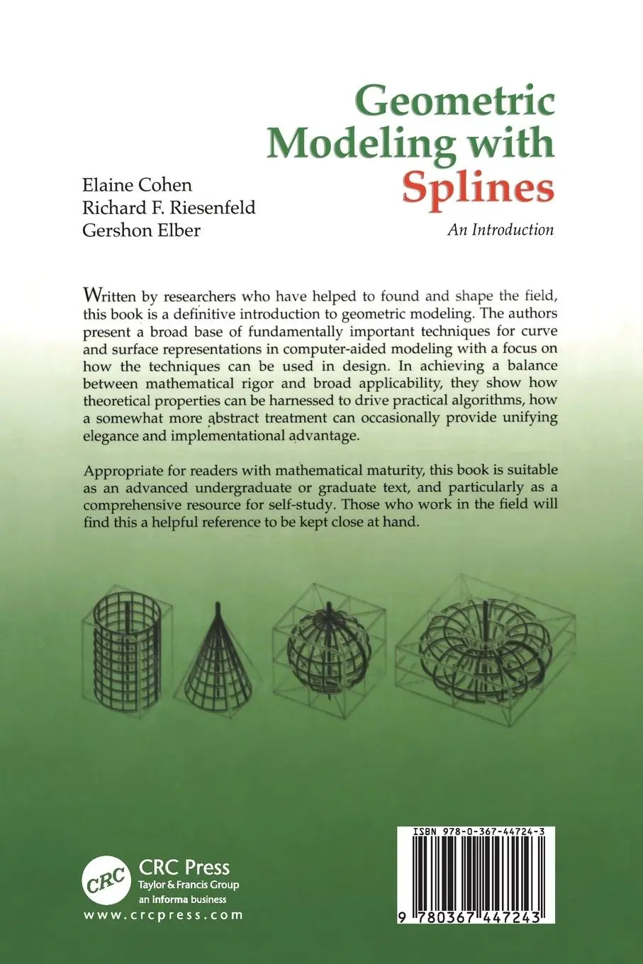 Rückseite: 9780367447243 | Geometric Modeling with Splines | An Introduction | Cohen (u. a.)