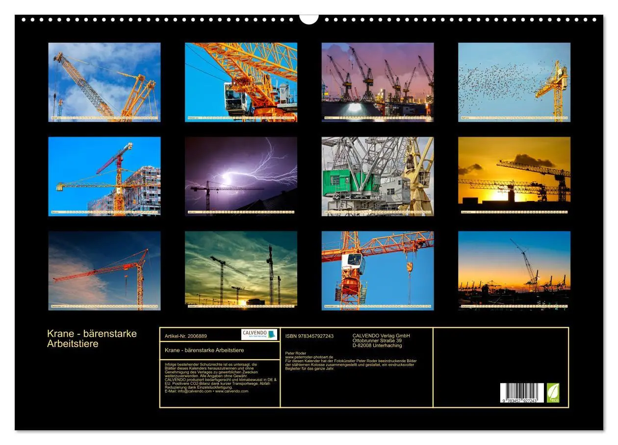 Bild: 9783457927243 | Krane - bärenstarke Arbeitstiere (Wandkalender 2026 DIN A2 quer),...