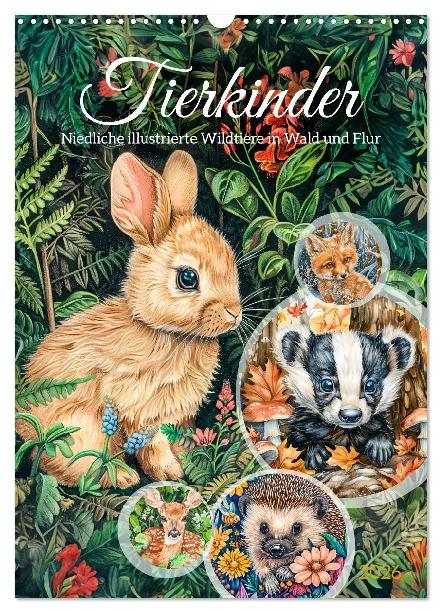 Cover: 9783516257243 | Tierkinder - Niedliche illustrierte Wildtiere in Wald und Flur...