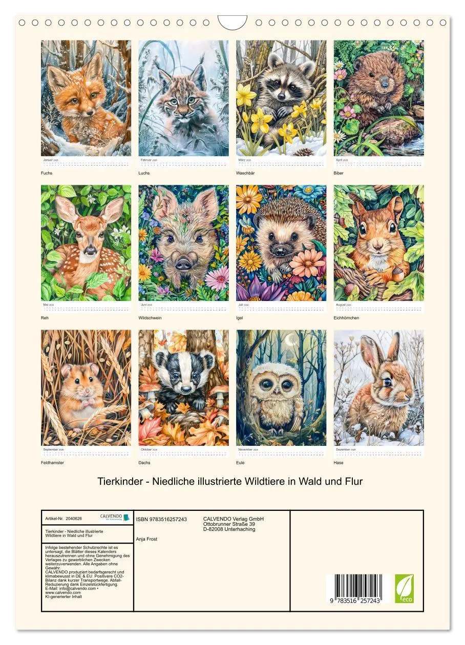 Bild: 9783516257243 | Tierkinder - Niedliche illustrierte Wildtiere in Wald und Flur...