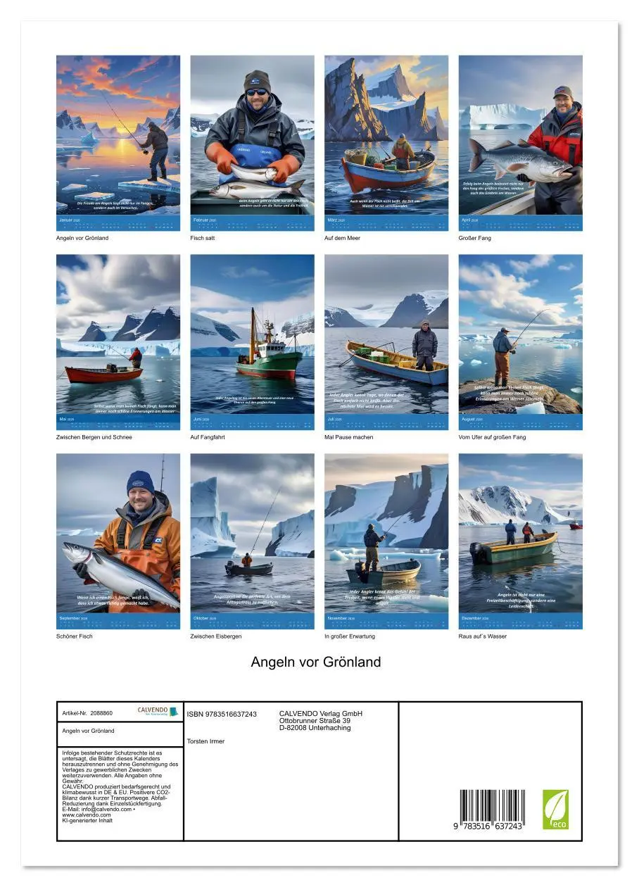 Bild: 9783516637243 | Angeln vor Grönland (Wandkalender 2026 DIN A3 hoch), CALVENDO...
