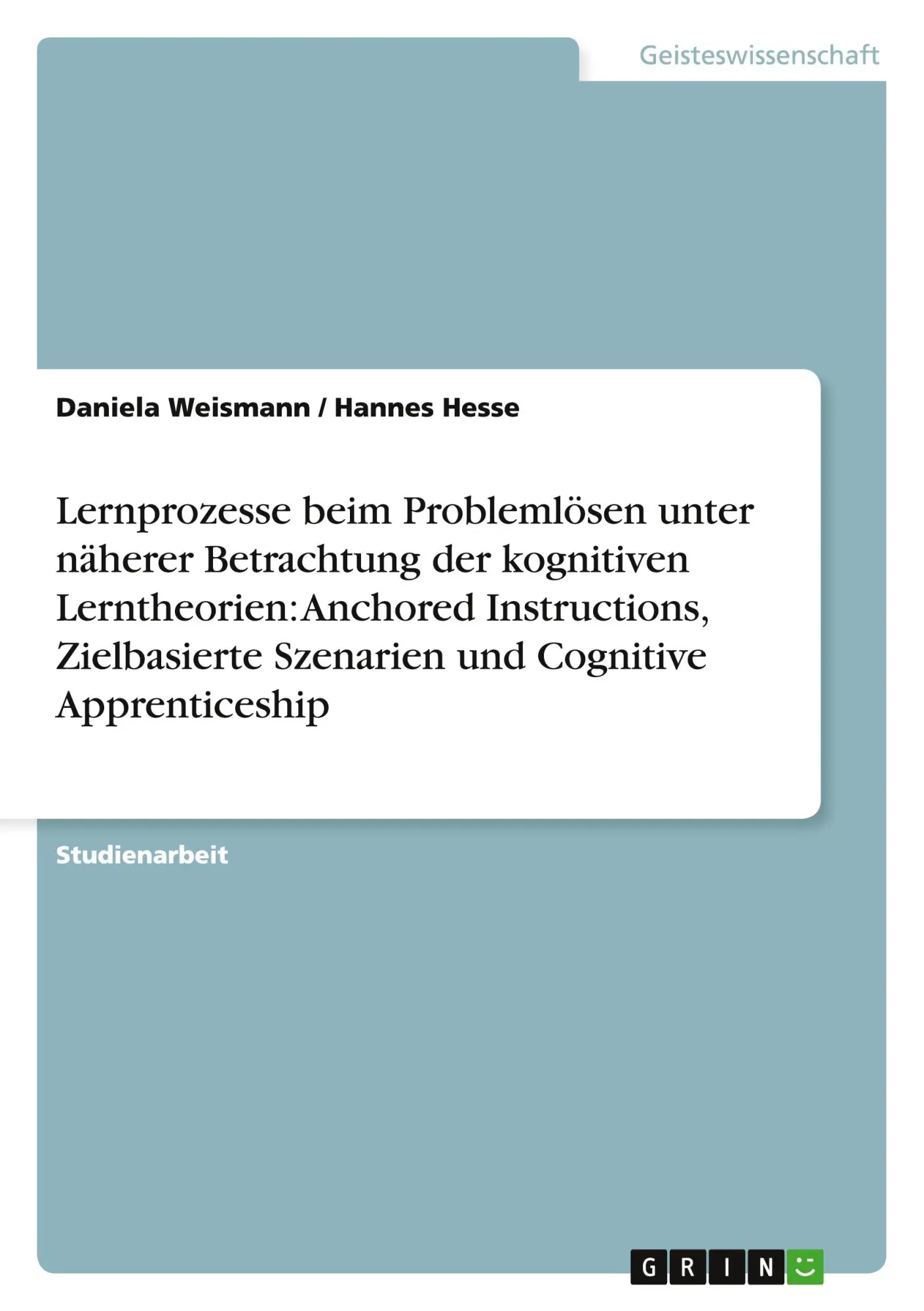 Cover: 9783638647243 | Lernprozesse beim Problemlösen unter näherer Betrachtung der...