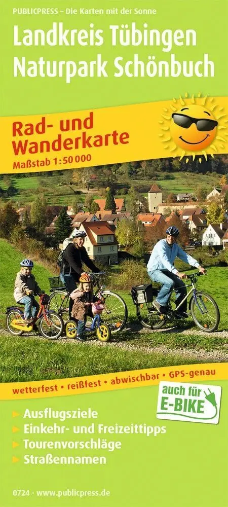 Cover: 9783747307243 | Publicpress Rad- und Wanderkarte Landkreis Tübingen, Naturpark...