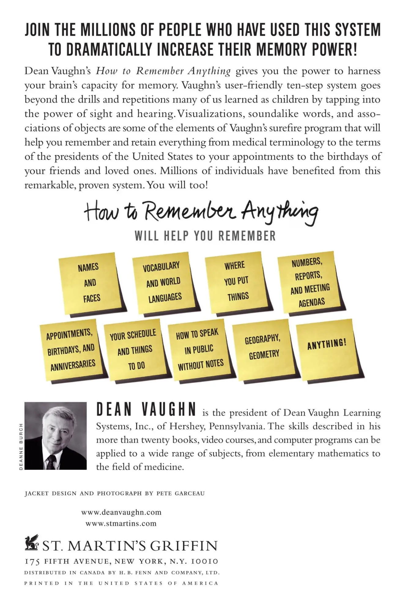 Rückseite: 9780312367343 | How to Remember Anything | Dean Vaughn | Taschenbuch | Englisch | 2007