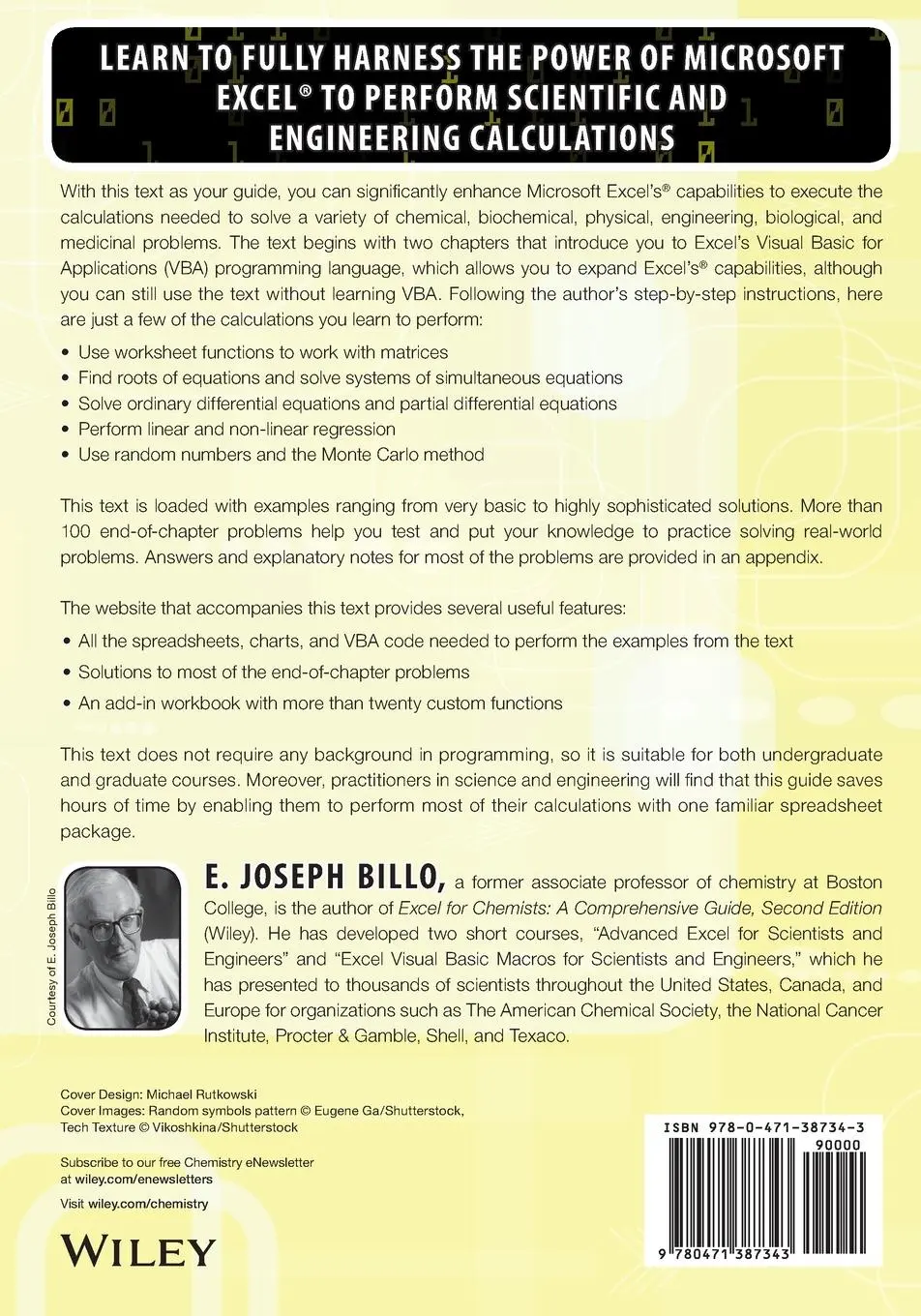 Rückseite: 9780471387343 | Excel for Scientists and Engineers | Numerical Methods | Billo | Buch