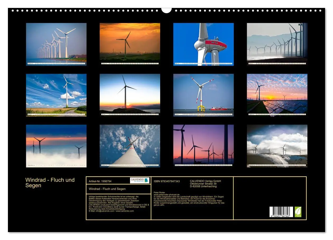 Bild: 9783457847343 | Windrad - Fluch und Segen (Wandkalender 2026 DIN A2 quer), CALVENDO...