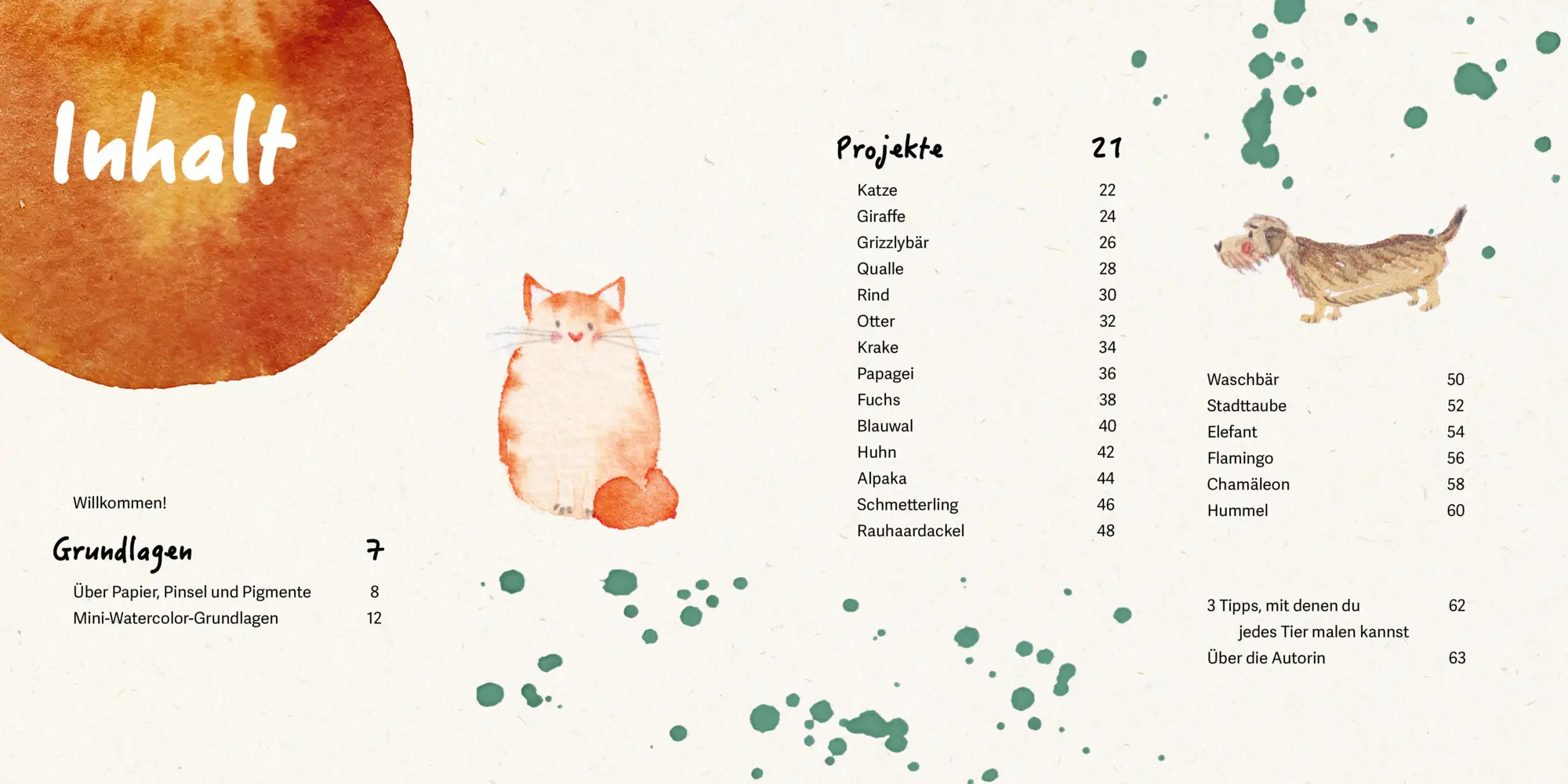 Bild: 9783745927443 | Mini Watercolor - Tiere | Jana Hollmann | Buch | 64 S. | Deutsch