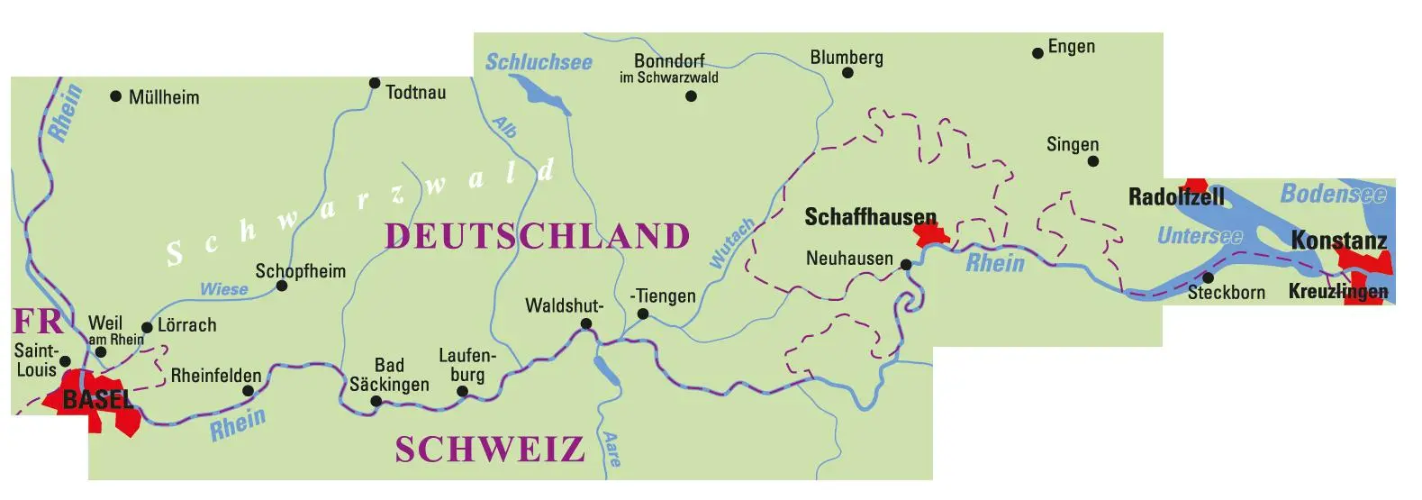 Rückseite: 9783870737443 | ADFC-Regionalkarte Bodensee-Hochrhein von Konstanz nach Basel 1:60.000