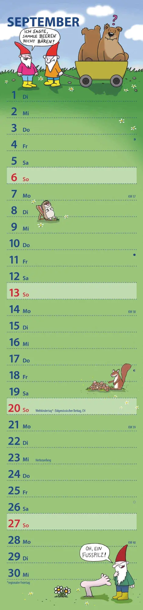 Bild: 4069095007543 | Notizkalender Humor 2026 - Streifenplaner 15x64 cm - Wandkalender -...