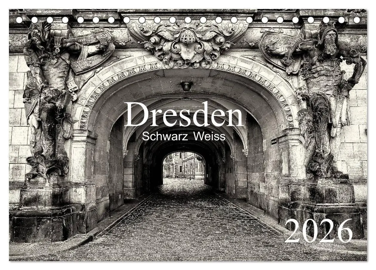 Cover: 9783516157543 | Dresden Schwarz Weiss 2026 (Tischkalender 2026 DIN A5 quer),...