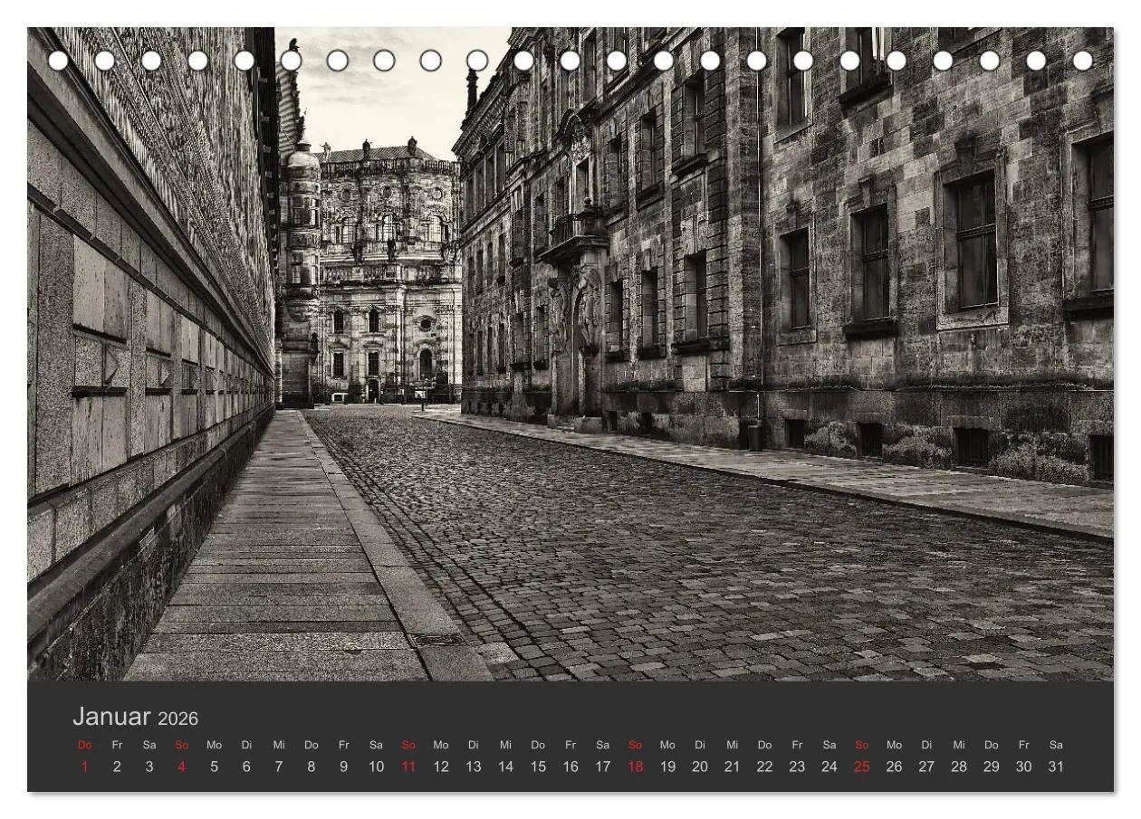 Bild: 9783516157543 | Dresden Schwarz Weiss 2026 (Tischkalender 2026 DIN A5 quer),...