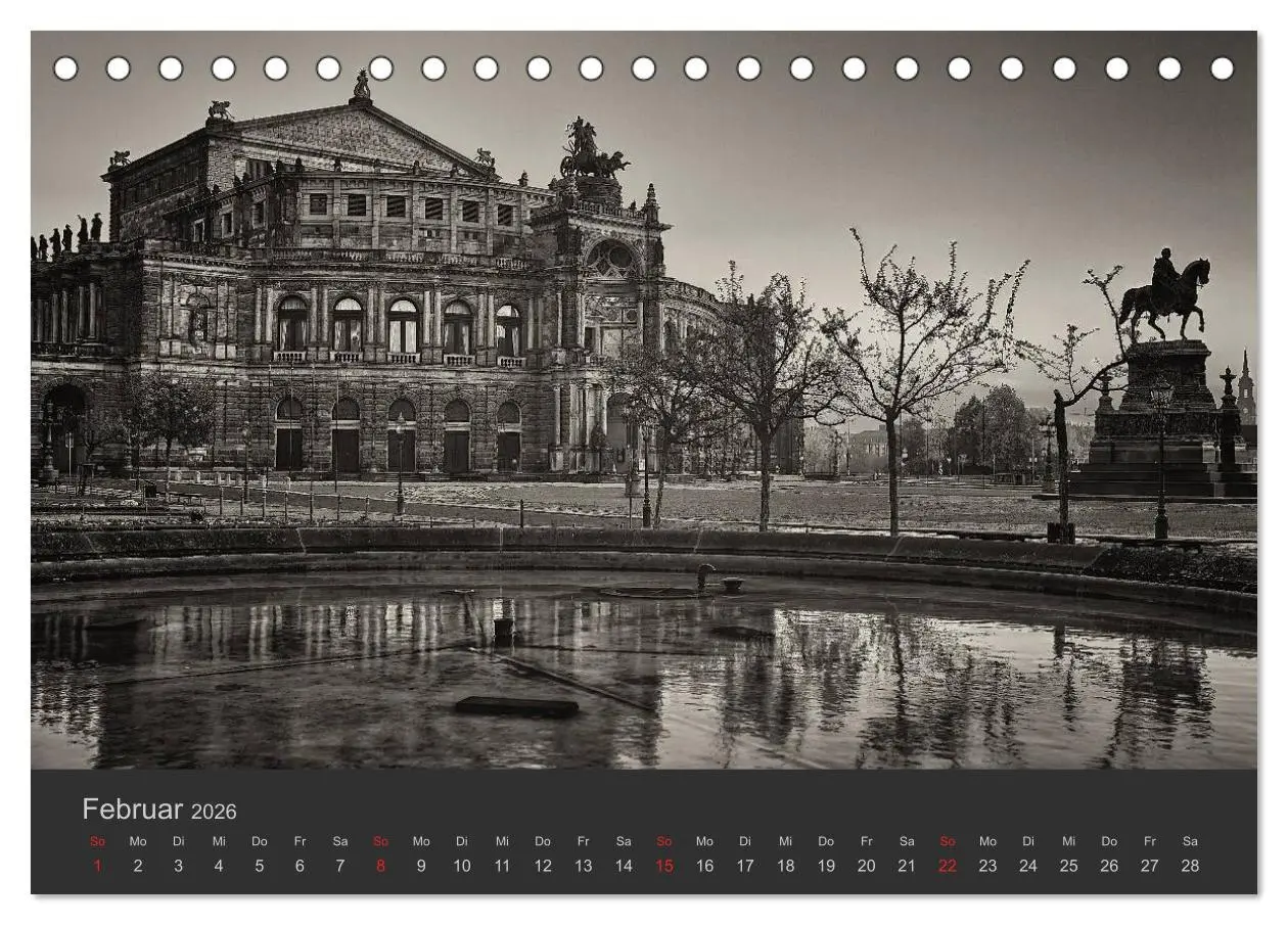 Bild: 9783516157543 | Dresden Schwarz Weiss 2026 (Tischkalender 2026 DIN A5 quer),...