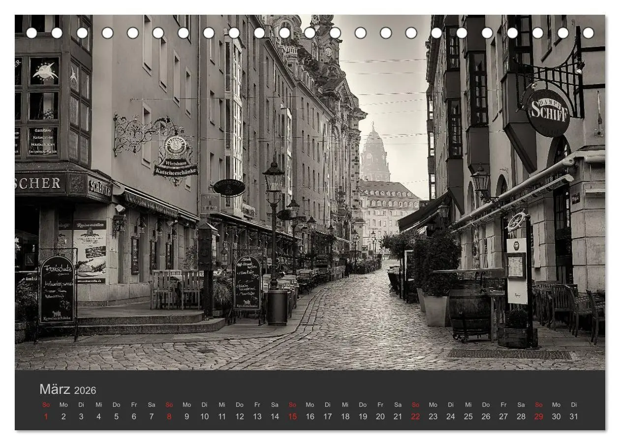 Bild: 9783516157543 | Dresden Schwarz Weiss 2026 (Tischkalender 2026 DIN A5 quer),...