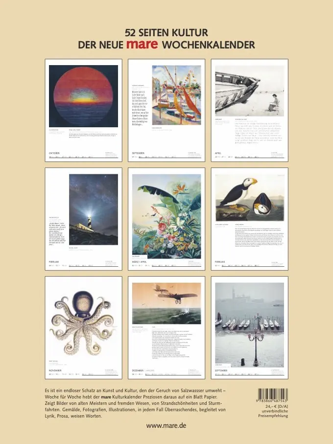 Bild: 9783866487543 | mare Kulturkalender 2026 | Nikolaus Gelpke | Kalender | Deutsch | 2026